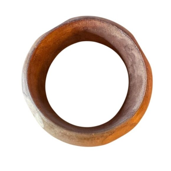 Vintage Wooden Bangle With Natural Brown Finish - Picture 5 of 5